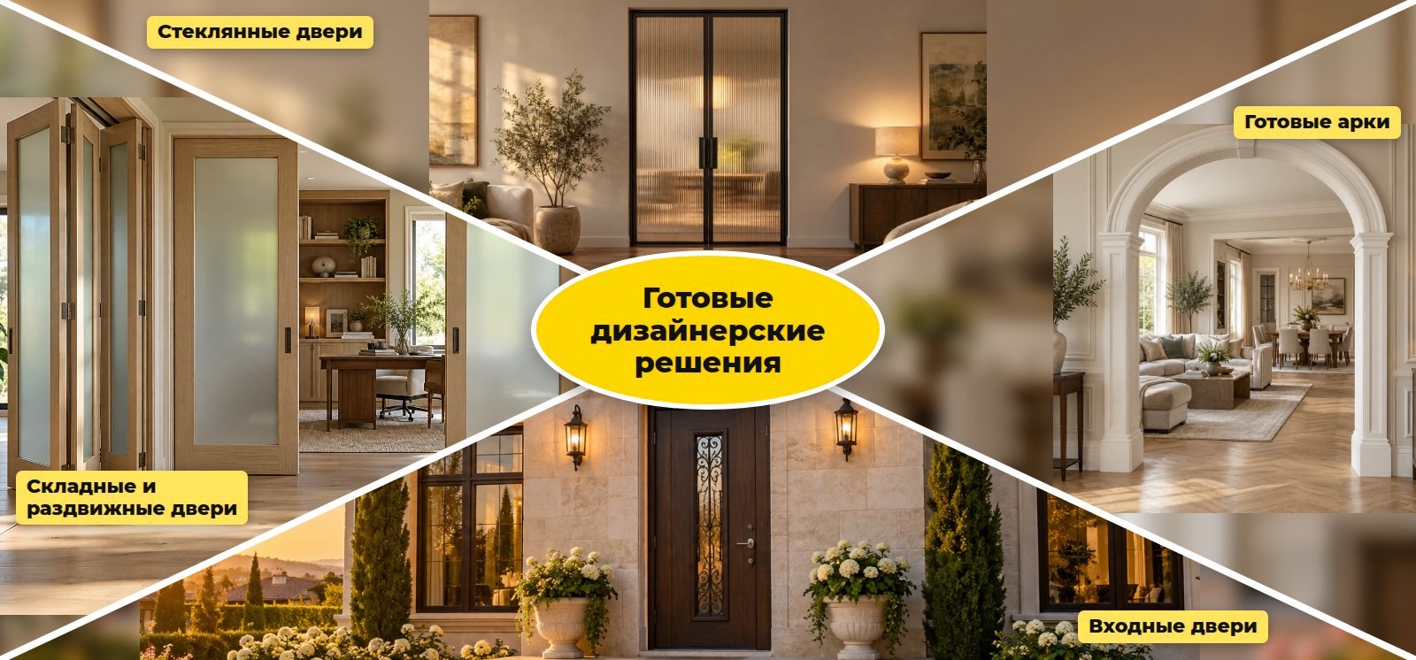 Готовые дизайнерские решения: арки, складные и раздвижные двери